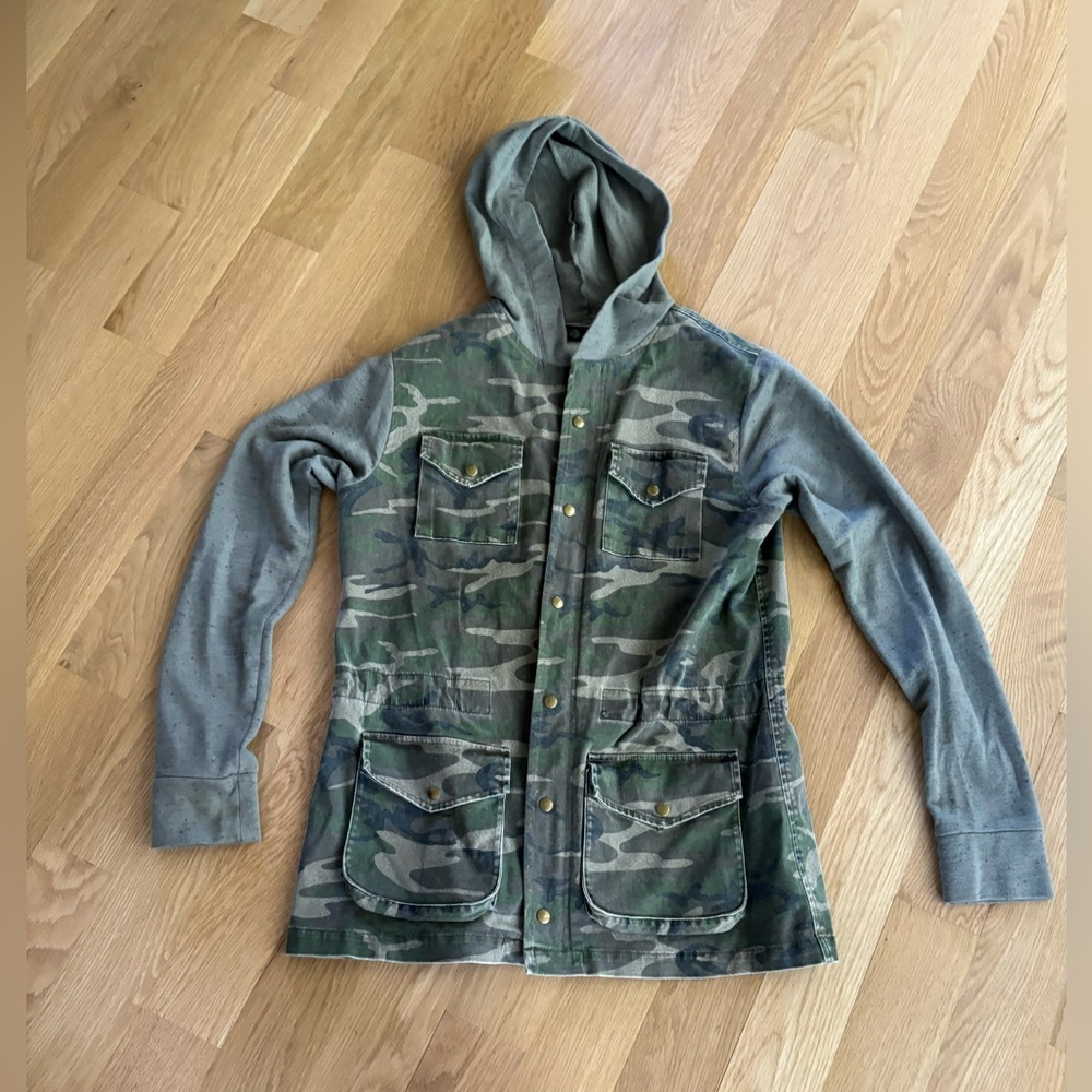 Camouflage Utility Hoodie Jacket - Green Camo